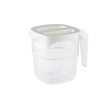 STACKABLE BEVERAGE PITCHER W/WHITE LID, POLYPROPYLENE 34 OZ